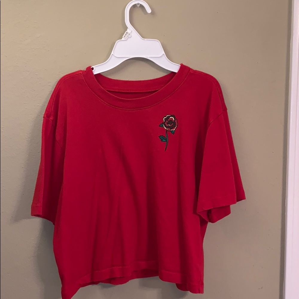 Red crop top